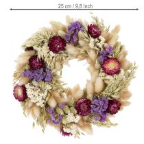 položky Věnec ze sušených květin, slavnostní dekorace na stůl pro zvláštní příležitosti a roční období, 25 cm