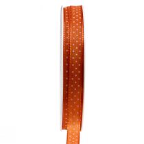 položky Dárková stuha tečkovaná ozdobná stuha oranžová 10mm 25m
