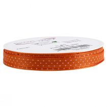 položky Dárková stuha puntíkovaná ozdobná stuha oranžová 10mm 25m