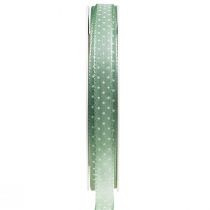 položky Dárková stuha tečkovaná ozdobná stuha zelená mátová 10mm 25m