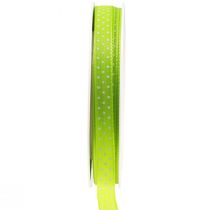 položky Dárková stuha tečkovaná ozdobná stuha májová zelená 10mm 25m