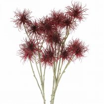 Xanthium umělá květina podzimní dekorace červená 6 květin 80cm 3ks