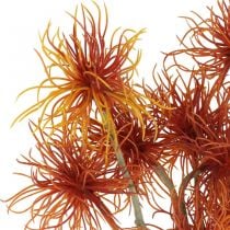 Xanthium umělá květina podzimní dekorace oranžová 6 květin 80cm 3ks