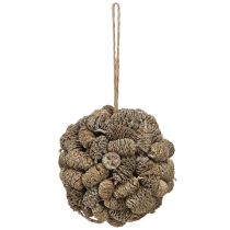 položky Kuželová koule k zavěšení olšových šišek, bíle natřená, 12 cm