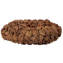 položky Kulatý květináč z borových šišek jako květináč, 38 cm; kulatý květináč z borových šišek, přírodní hnědý, vyrobený z borových šišek, 38 cm x 14 cm