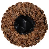 položky Kulatý květináč z borových šišek jako květináč, 38 cm; kulatý květináč z borových šišek, přírodní hnědý, vyrobený z borových šišek, 38 cm x 14 cm