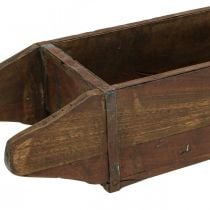 Vintage dřevěný truhlík, květináč ve tvaru cihly, dřevo 42×14,5 cm