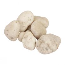 položky Dekorační kamínky říční oblázky dekorativní kamínky bílé 2cm - 5,5cm 5kg
