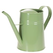 položky Vintage kovová konvice na zalévání do interiéru, mátově zelená, 1,7 l, dekorativní váza, retro design, V 23 cm