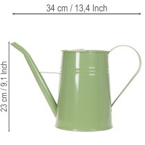 položky Vintage kovová konvice na zalévání do interiéru, mátově zelená, 1,7 l, dekorativní váza, retro design, V 23 cm
