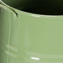 položky Vintage kovová konvice na zalévání do interiéru, mátově zelená, 1,7 l, dekorativní váza, retro design, V 23 cm
