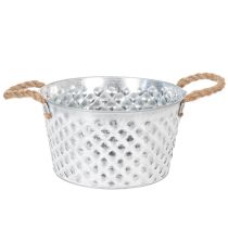 položky Zinková miska, dekorativní miska, kovová s lanovou rukojetí, Ø22cm V12cm