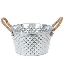 položky Kulatá zinková miska s lanovými úchyty Ø25cm V14cm