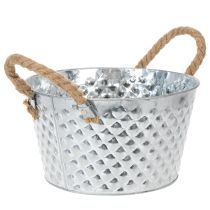 položky Kulatá zinková miska s lanovými úchyty Ø25cm V14cm