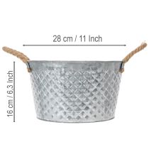 položky Kulatá zinková miska s lanovými úchyty Ø28cm V16cm