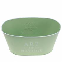 položky Květinová mísa oválná zinková mátová zelená 27×18cm H12,5cm