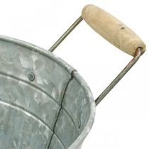 Zinková vana květinová vana kovové dřevěné madlo L57,5cm Š31,5cm