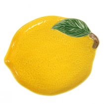 položky Citronový talíř dekorativní talíř keramický citronově žlutý 20×16cm