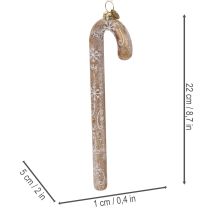 položky Skleněná ozdoba z cukrové hůlky, nostalgická vánoční dekorace na stromeček, 22 cm