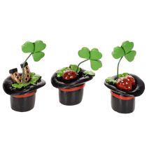 položky Jetel pro štěstí a brouk v cylindru, 7 cm, 3 kusy