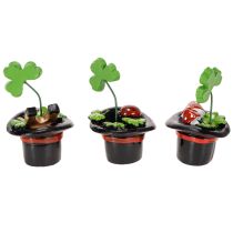 položky Jetel pro štěstí a brouk v cylindru, 7 cm, 3 kusy
