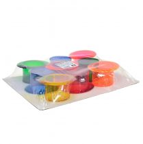 položky Květináč dekorační válec barevná stolní dekorace 12×10×6,5cm 9ks