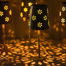 položky Stolní lampa s květinovým vzorem, solární, pro romantické osvětlení zahrady, 28 cm