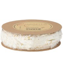 položky Stuha s kožešinou ozdobná stuha krémově zlatá umělá kožešina 25mm 15m