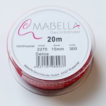 položky Stuha s puntíkovaným vzorem pro univerzální balení dárků v rámci sezóny, šířka 1,5 cm, délka 20 m