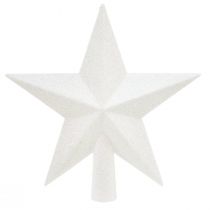 položky Třpytivě bílý stromeček 19 cm - nerozbitný a třpytivý, ideální pro elegantní vánoční ozdoby