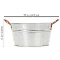 položky Kulatá květinová mísa s uchy, kovová mísa Ø17,5 cm V9 cm
