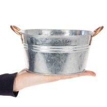 položky Kulatá květinová mísa s uchy, kovová mísa Ø17,5 cm V9 cm