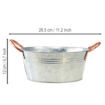 položky Kulatá květinová mísa s uchy, kovová mísa, Ø21cm, V9,5cm