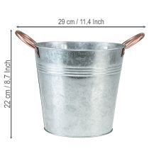 položky Kovový květináč s úchyty, dekorativní kyblík, Ø21cm V19,5cm