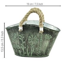 položky Květináč s uchy, taška, kov, juta, 19×13,5×13,5 cm