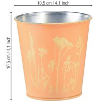položky Kovový květináč, broskvový design, květináč, Ø10,5 cm V10,5 cm
