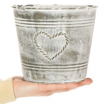 položky Květináč v shabby chic stylu, kovový, ve tvaru srdce, Ø17,5 cm, V15,5 cm
