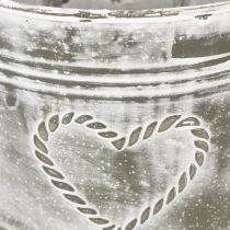 položky Kovový květináč Shabby Chic s motivem srdce, Ø22cm, V17,5cm