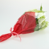 položky Květinová taška jutová červená d.36cm š25cm - 12cm 50 ks