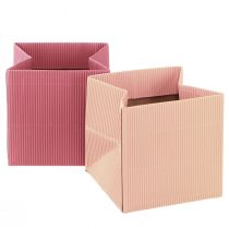 položky Květináč květinová taška růžová lososová 12cmx12cm 6 ks