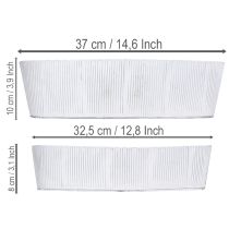 položky Oválná kovová miska v bílé a stříbrné barvě, 32,5 cm/37 cm, sada 2 kusů