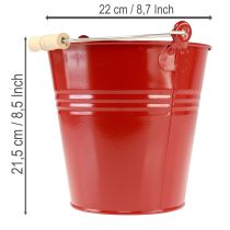 položky Dekorativní kovový kbelík/květináč, červený, Ø22 cm, V21,5 cm, 6 l