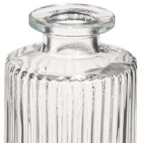 položky Dekorativní lahve Skleněné mini vázy čiré Retro H13cm 6 ks