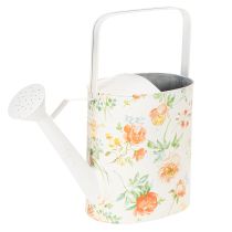 položky Vintage dekorativní kovová konvice na zalévání s motivem růže, letní zahradní dekorace, nostalgická květináč, V 31,5 cm