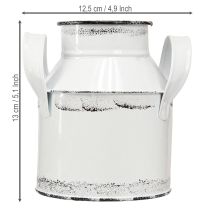 položky Dekorativní kovový džbán s uchy, bílý a černý, výška 13 cm, 2 kusy
