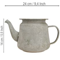 položky Dekorativní kovová konvice na čaj, vintage styl, šedá, 24×14×14 cm, retro shabby chic styl