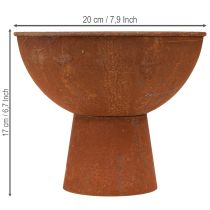 položky Dekorativní miska s nohou, kalichová mísa, rezavě zbarvený kov, Ø20,5 cm, 2 kusy