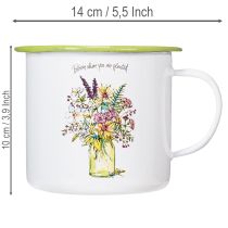 položky Dekorativní hrnek/květináč, smaltovaný, Ø11,5 cm V10 cm