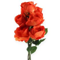 Ozdobné růže oranžové 32cm 6ks