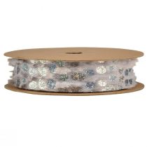 položky Ozdobná stuha s kožešinovým vzhledem a holo efektem šedostříbrná 25mm 10m